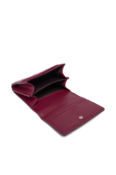 Calvin Klein Women's Leather Red Wallet with Card and Cash Compartments, Zipper and Snap Closure Lv04F1047G-Z1K