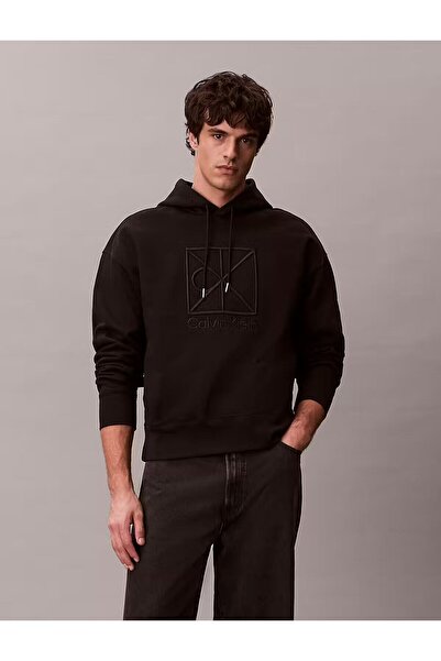 Calvin Klein Men's Polo Neck Long Sleeve Casual Black Sweatshirt Lv14Le201G-Ub1