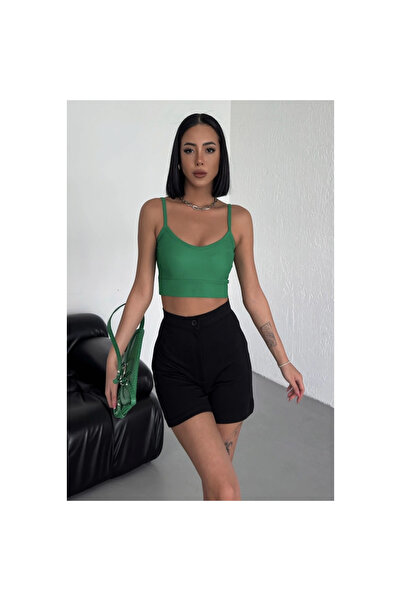 byhodi High Waist Stretchy Lycra Crepe Shorts Offering Style and Comfort Together Black