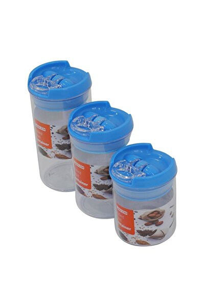 Lawazim Food Container Set 3 Piece Clear Blue