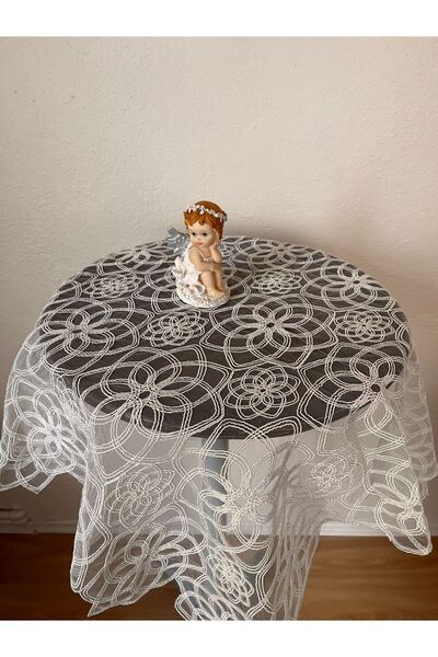 ZESA HOME Fiskos Tablecloth Tulle Laced Dowry Holder