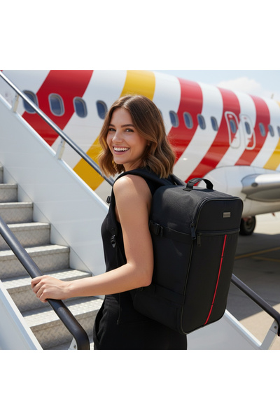 zagatto Travel Backpack for Airplane, Black, Hand Luggage 40×30×20 cm, Wizz Air, Ryanair, 10 kg, ZG1003