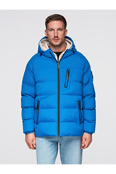 OMBRE Μονωμένο καπιτονέ ανδρικό μπουφάν με μανίκι raglan - μπλε V2 OM-JAHP-0302