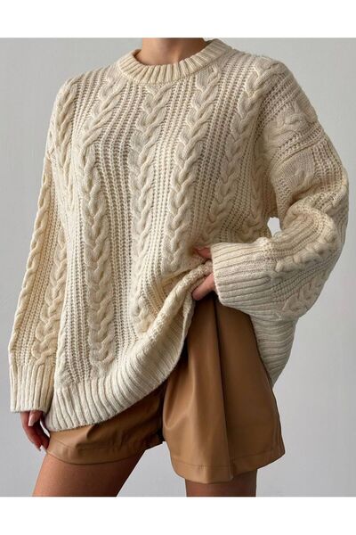 OYERGA MODA Γυναικείο πουλόβερ με σχέδιο Σελανίκη oversized