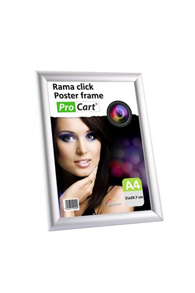 PROCART Ramă A4 din aluminiu cu clic, ramă pentru postere cu suport de perete...