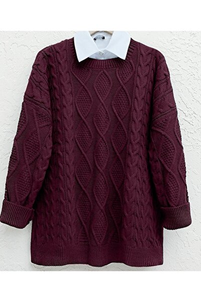 Vaniza Standard Size Honeycomb Patterned Knitwear Tunic Sweater