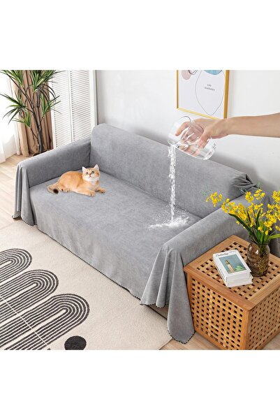 VAODO غطاء أريكة مقاوم للماء مقاس 180×180 سم، رمادي