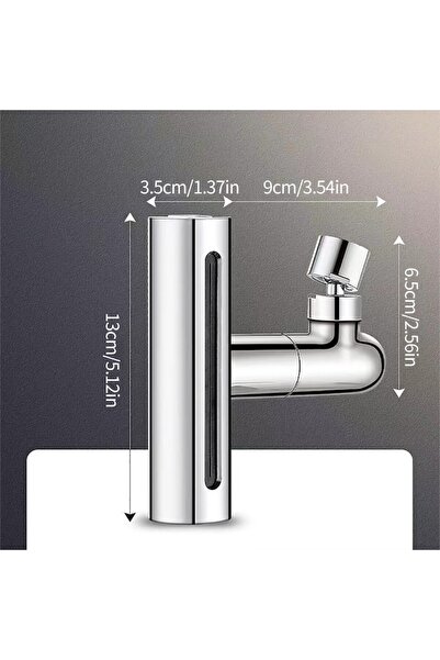 Boxely Universal Faucet Adapter 4-in-1, 360° Rotation, 4 Spray Modes, Adjustable Flow, Silver