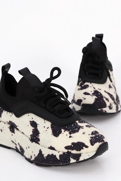 kajal ayakkabı Prn 116-1 Patterned Stone Detailed Sports Shoes