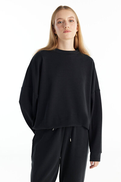 Ted Baker SİYAH BALON FORML DÖKÜMLÜ SWEATSHİRT