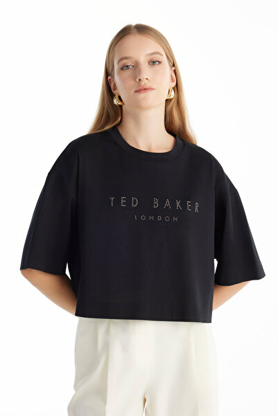 Ted Baker SİYAH METAL YAZILI KUTU FORM TSHİRT