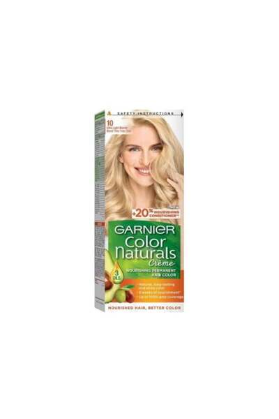 BEAUTY AND HEALTH صبغة شعر دائمة مغذية مع بلسم من كولور ناتشرالز - أشقر رمادي فاتح 10