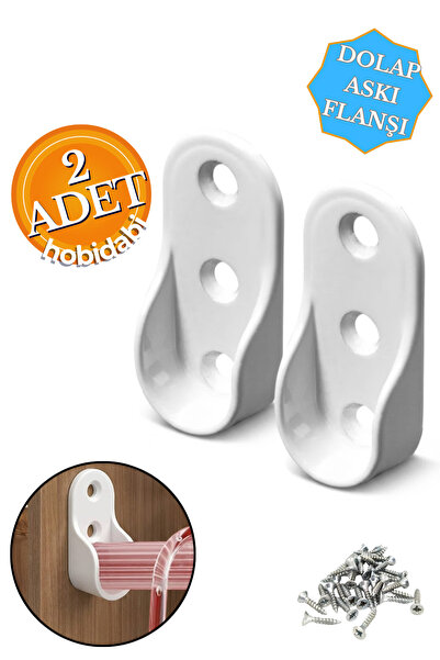 HOBİDABİ Mobilya Boru Askı Flanşı Beyaz Oval Dolap Içi Elbise Gardırop Askılı...