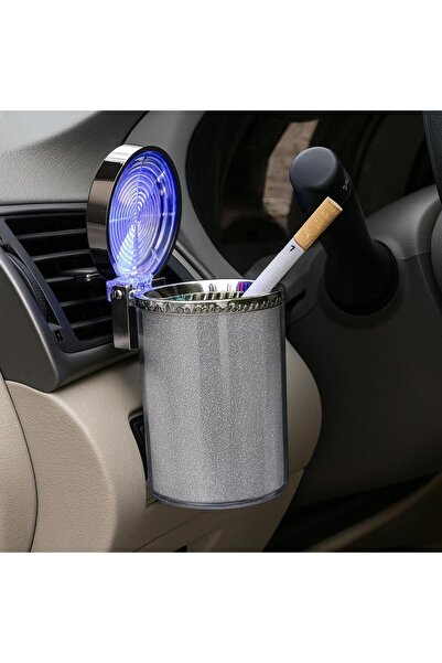 AutoFresh LED Işıklı Araç İçi Küllük – Kapaklı, Koku Önleyici, Çıkarılabilir İç Hazne