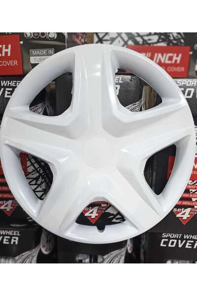 Universal 16"inç Her Araçla Uyumlu Beyaz Jant Kapağı 4'lü Takım