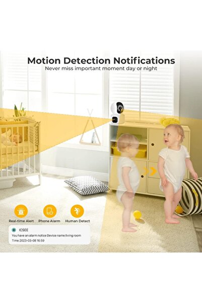 Generic CRONY NIP-32 4MP Dual-Lens WiFi IP Camera - Dual Screen Baby Monitor with Auto Tracking & Human Dete