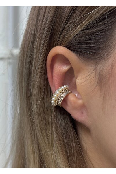 KİLİGİSTANBUL Pearl Gold Color Hair Clip Cube