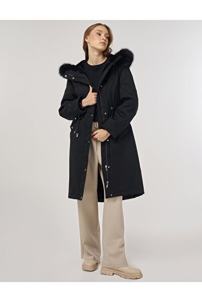 Kayra Short Detail Anorak Coat Black 27324