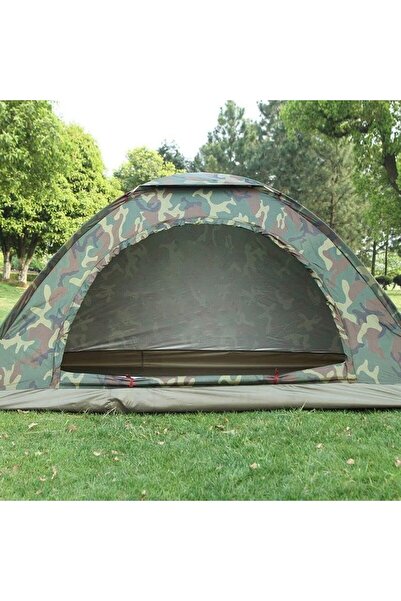 Generic Camouflage 2 Person Tent Ultralight Single Layer Water Resistant Camping Tent with Carry Bag (T-2)