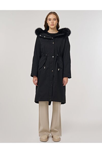 Kayra Short Detail Anorak Coat Black 27324