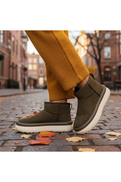 Lush Fashion Women's Green Suede Boots Code: LT340-4 (I6)