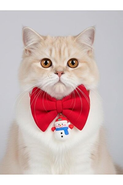 Kemique ربطة عنق على شكل رجل الثلج للقطط، شريط زينة للعنق، لعيد الميلاد ورأس ...