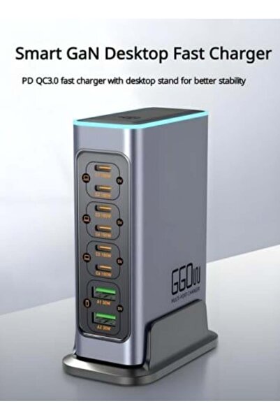 PIECELL 660W 8-Port GaN Multi-Device Smart Desktop Charger - Fast Charging St...