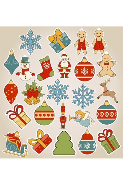 Hediyeni Al مجموعة ملصقات بمفهوم السنة الجديدة |   ملصق نافذة باب زجاجي لخزان...