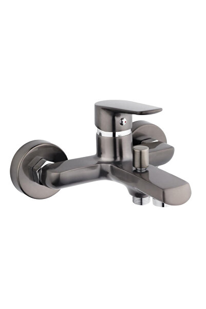 MegaVitrin Tema Zenn Bathroom Faucet Titan Smoked | Tse Certified Stainless 304 Tubular 35 mm Cartridge 5 Years Warranty