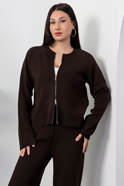 PULLIMM Double Zipper Pants Cardigan Knitwear Set L66004