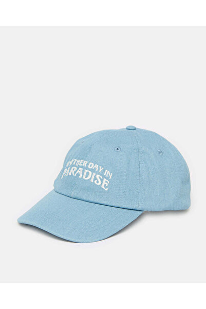 REDTAG Women Blue Embroidered Denim Cap