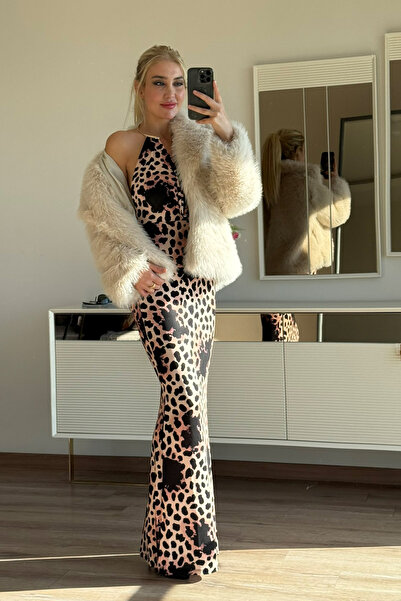 CİDDE Γυναικείο φόρεμα με λαιμόκοψη με μεταλλικό δαχτυλίδι ντραπέ Maxi βραδινό φόρεμα Κομψό ντεσιμποτέ για την αποφοίτηση