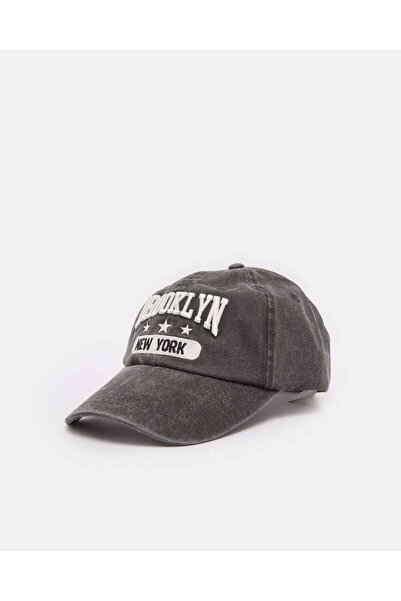 REDTAG Men Grey Embroidered Cap