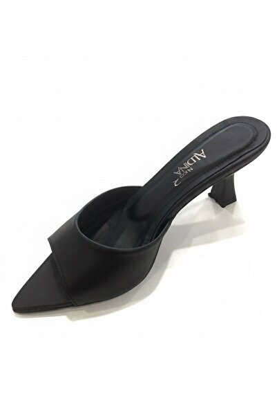 Aldina Nucci Genuine Cowhide Leather Pointed Toe Women's Thin Heeled Slippers