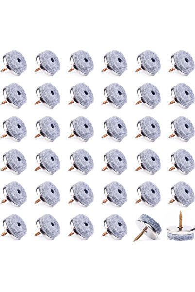 VABNEER Pack of 50 Felt Furniture and Floor Protectors with Screw, 18 mm Diameter