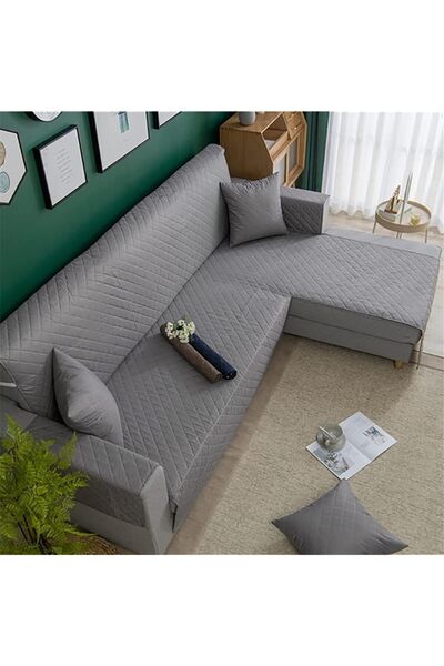 MOTIM L Shape Sofa Cover, Dark Grey, Left Chair S 200cm