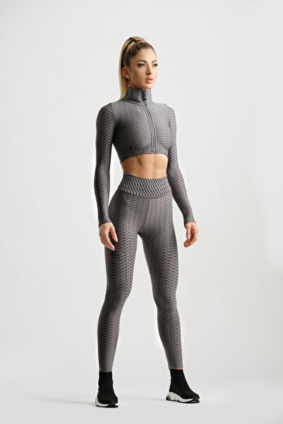 Tessitura Sportswear | توب قصير بتصميم ثلاثي الأبعاد | نايلون عالي التمدد | ن...