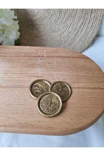 cev den store شمعة ختم جاهزة 50 قطعة، ختم ذهبي اللون