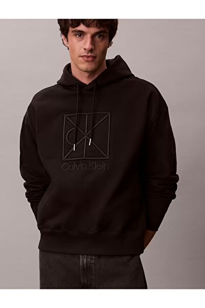 Calvin Klein Men's Polo Neck Long Sleeve Casual Black Sweatshirt Lv14Le201G-Ub1