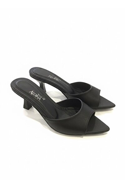 Aldina Nucci Genuine Cowhide Leather Pointed Toe Women's Thin Heeled Slippers