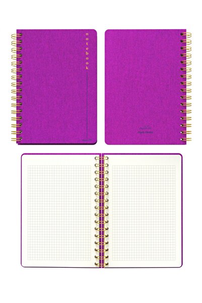 Meli Melek Melimelek Checkered Notebook Pink (Cloth Cover) - Ceyda Düvenci