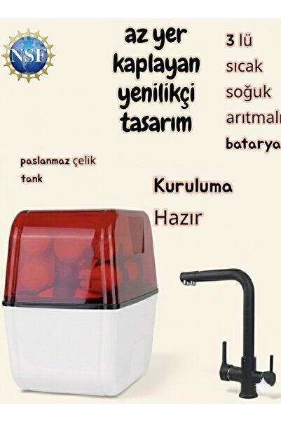 Q water Pompasız 3 Yollu musluklu su arıtma cihazı