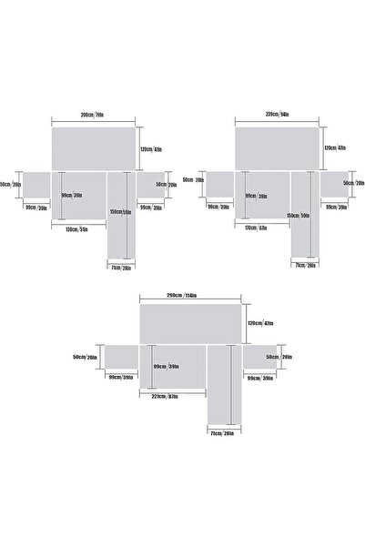 MOTIM L Shape Sofa Cover, Dark Grey, Left Chair S 200cm