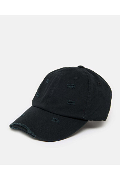 REDTAG Women Black Denim Ripped Cap