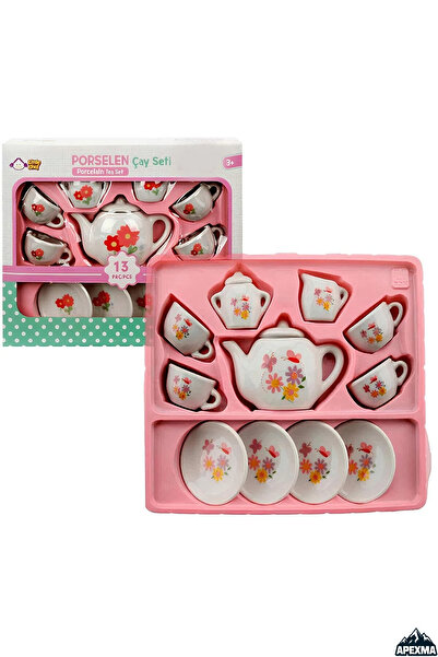 Apexma Oyuncak Porselen Çay Fincan Bardak Seti 13 Parça - Porselen Demlik ve ...