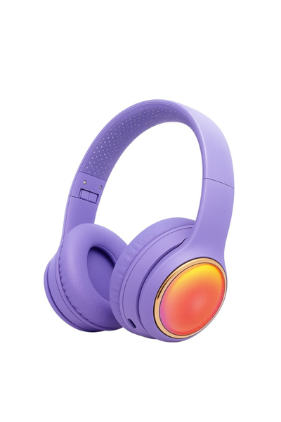 BaoBao Wireless Headphones Evening Free LED, Hi-Res Audio, RGB Lights, Purple