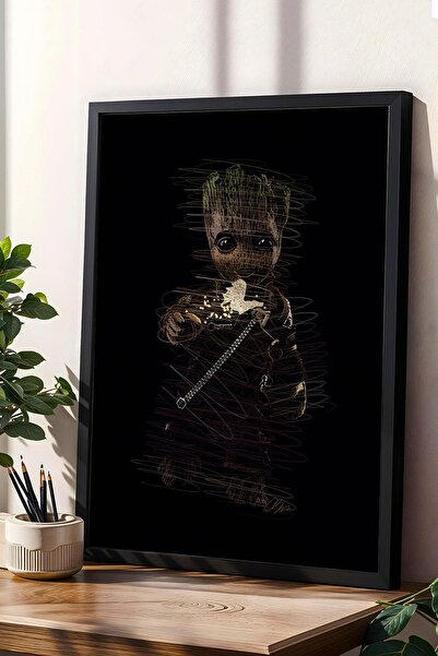 Saturn Pictură înrămată Baby Groot Gardienii Galaxiei - Poster estetic