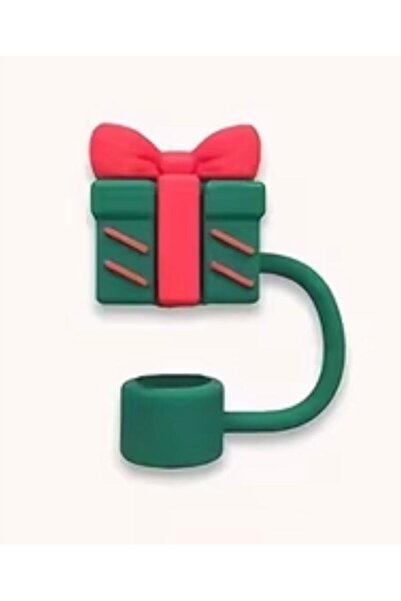 alisa Yılbaşı Desenli 3D Termos Pipet Kapağı - Yeniden Kullanılabilir, 10mm p...