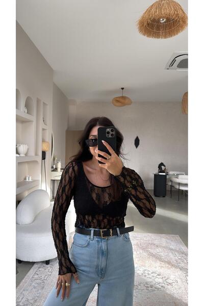 Buket Teke Black Lace Blouse