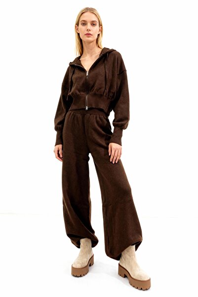 Rays 2460 Long Sleeve Zippered Pants Set Brown